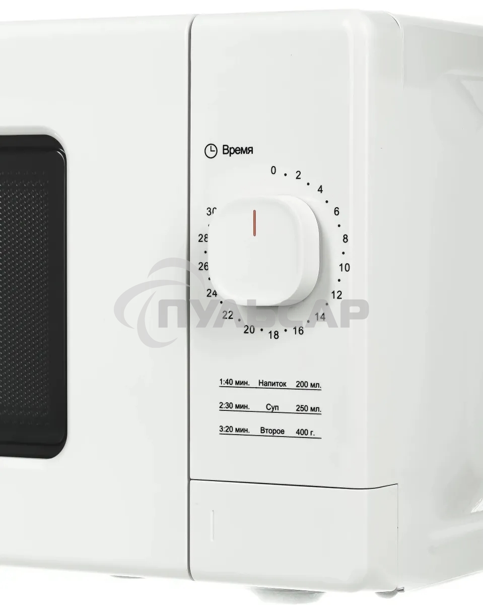 Микроволновая печь Galanz MOS-2008MW белый, 20 л, 700 Вт, переключатели - поворотный механизм