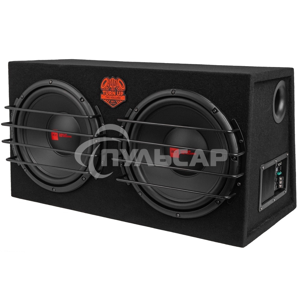 Сабвуфер автомобильный ACV CRAFT F122A активный двойной/корпусной/3000Вт/30см*2/SPL-110дБ/черный