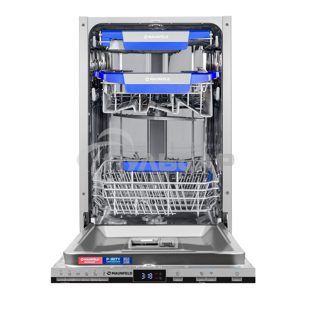 Посудомоечная машина Maunfeld MLP45230 Light Beam Inverter Wi-Fi, нержавеющая сталь, 44.8 см, 10 компл., 47 дБ, класс A+++