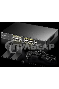 Коммутатор Cudy FS1018PS1 (L2) 16x100Мбит/с 2x1Gbит/с 1SFP 16PoE+ 200W неуправляемый