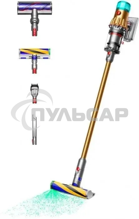 Пылесос вертикальный Dyson SV46 V12 Detect Slim Absolute золотистый/серебристый, питание от аккумулятора, 150 Вт, уборка сухая, пылесборник 0.35 л, работа от АКБ max 60 мин
