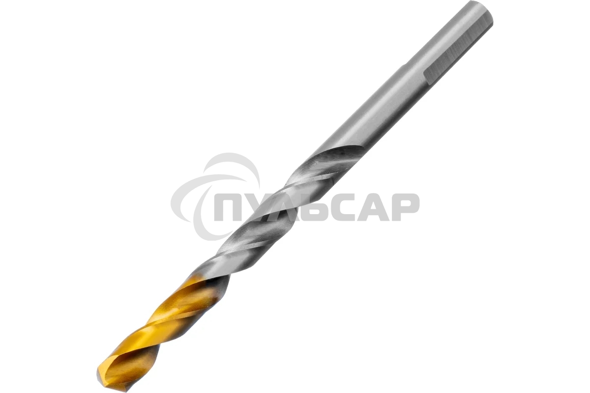 Сверло спиральное по металлу Denzel 7,0 x 109мм, Р6М5, Golden Tip