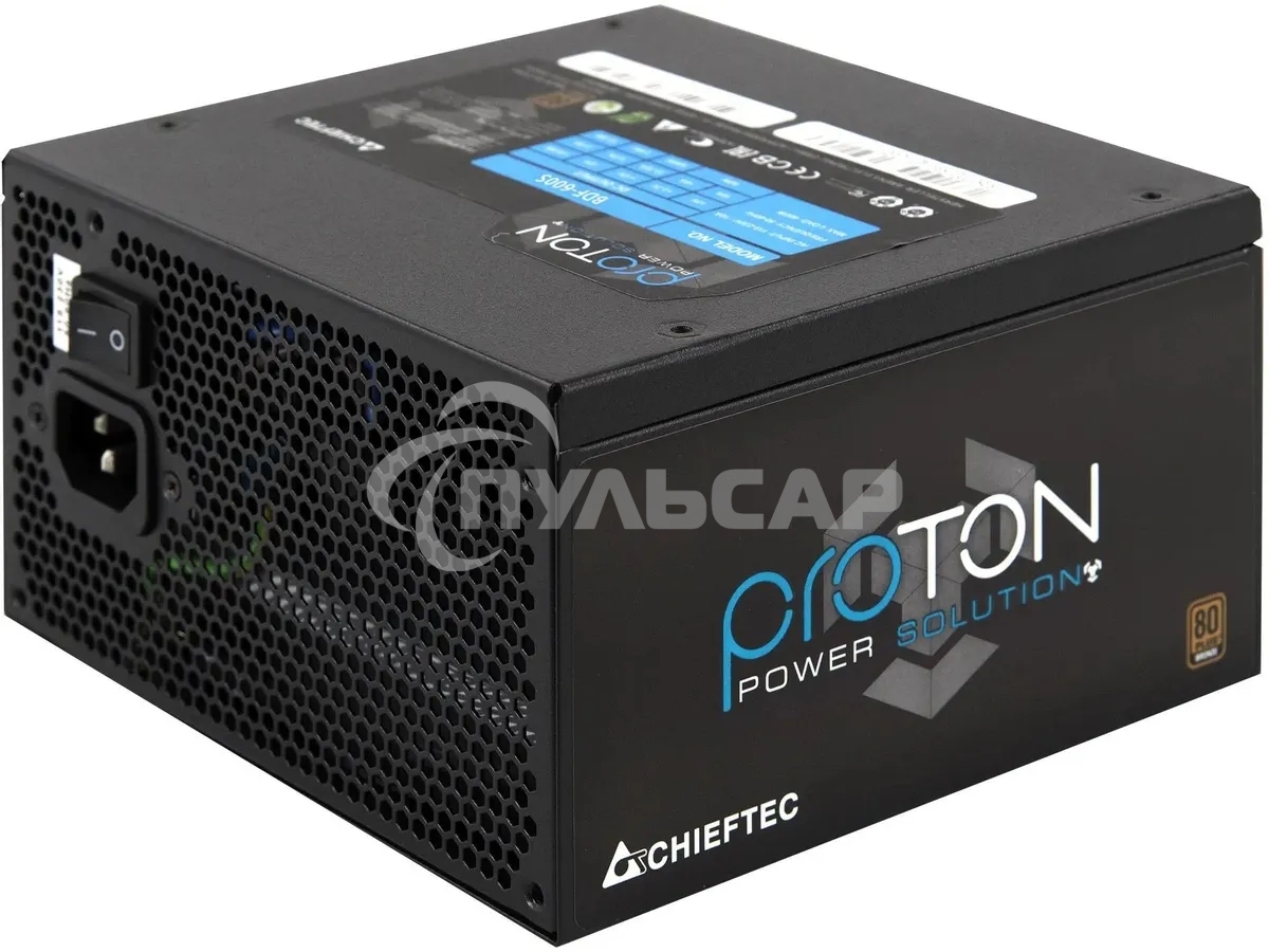 Блок питания Chieftec Proton BDF-600S-Bulk, 600Вт, 80 PLUS Bronze, Active PFC, 120мм, черный