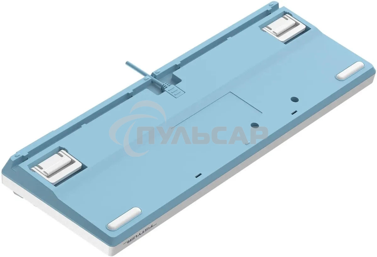 Клавиатура проводная A4Tech Fstyler FS300 (FS300 PANDA SNOWBOARDING), USB, белый/синий