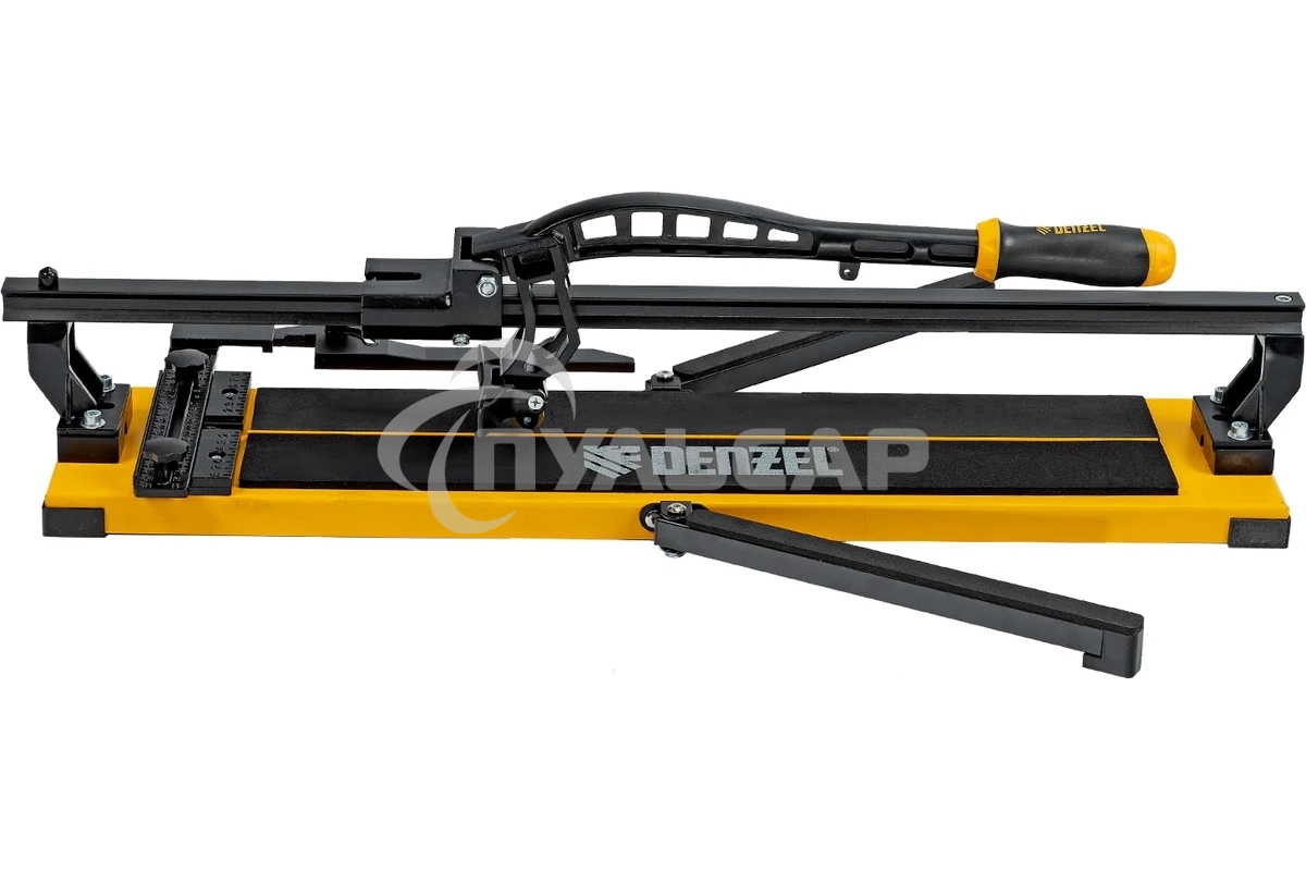 Плиткорез рельсовый 600х16мм, каретка на подш., стальная станина, усил. рукоятка-пенал Denzel