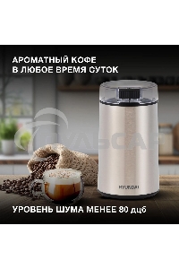Кофемолка Hyundai HYC-G5261 200Вт сист.помол.:ротац.нож вместим.:60гр серебристый