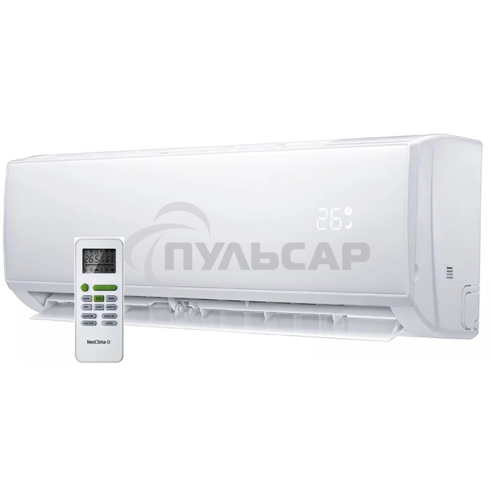 Кондиционер сплит-система настенного типа Neoclima NS/NU-HAL09FWI32 инвертор, 9000 BTU, 25 м², 24 дБ, охлаждение, обогрев, осушение, белый
