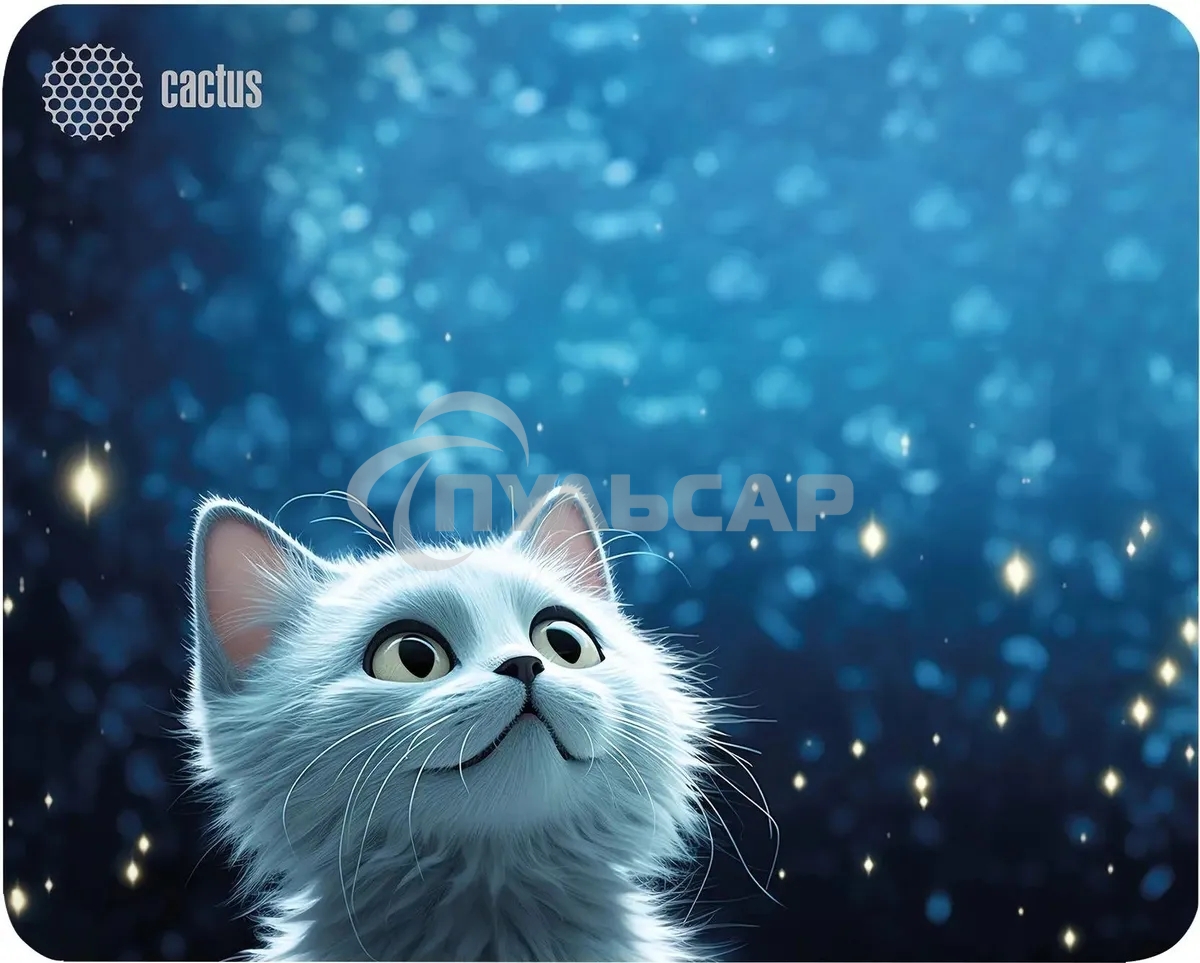 Коврик для мыши Cactus белый Cat 300x250x3мм (CS-MPC-D11M)