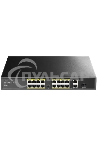 Коммутатор Cudy FS1018PS1 (L2) 16x100Мбит/с 2x1Gbит/с 1SFP 16PoE+ 200W неуправляемый
