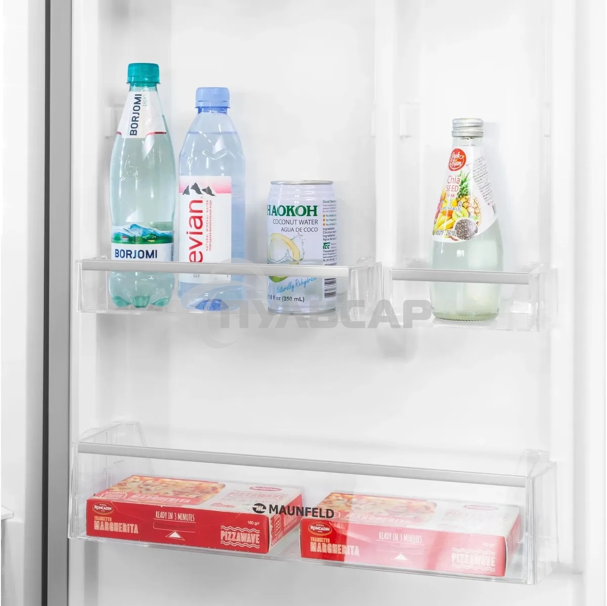 Холодильник Maunfeld MFF200NFBE черный, двухкамерный 271/106л морозилка снизу, Total NoFrost