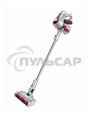 Пылесос вертикальный Sharp ECSB72RS серебристый/красный, питание от аккумулятора, 95 Вт, уборка сухая, пылесборник 1 л, работа от АКБ max 36 мин