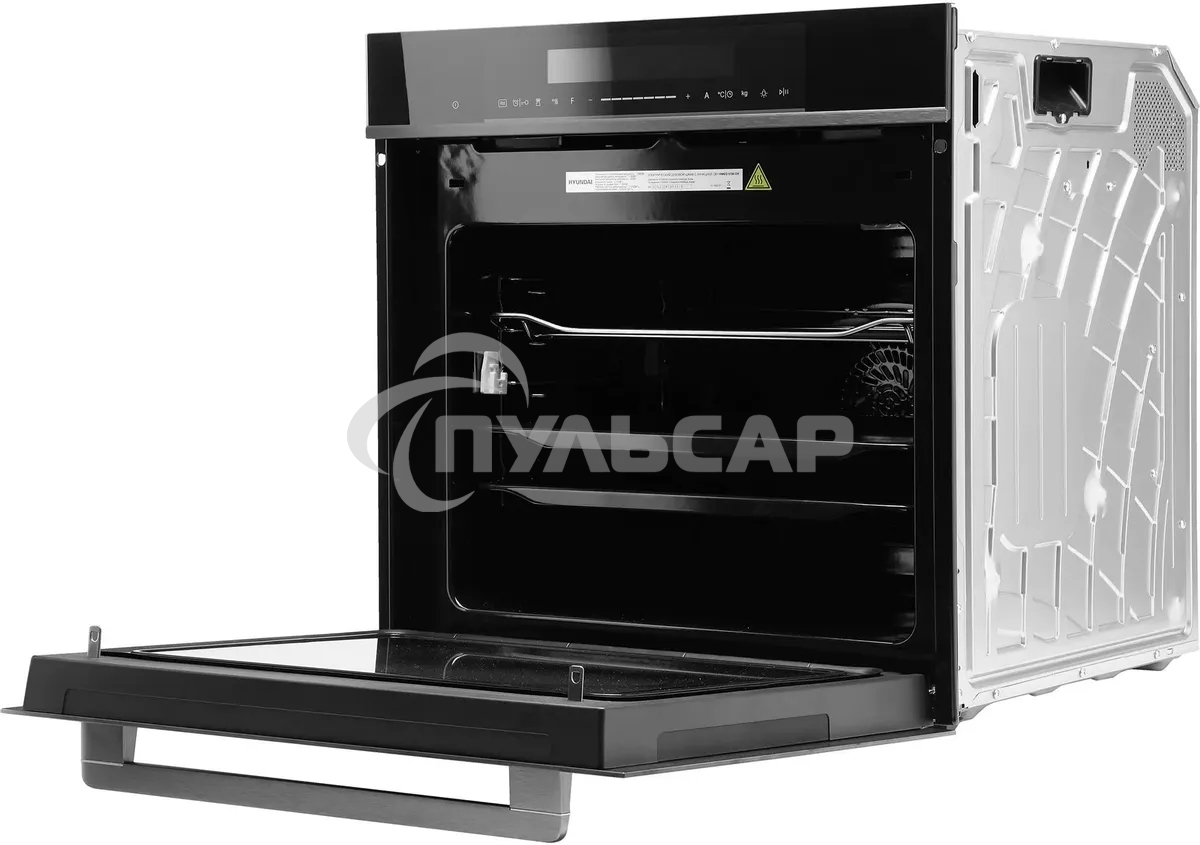 Духовой шкаф электрический Hyundai HMEO 6780 DX черное стекло/серебристый