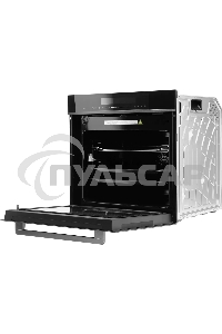 Духовой шкаф электрический Hyundai HMEO 6780 DX черное стекло/серебристый