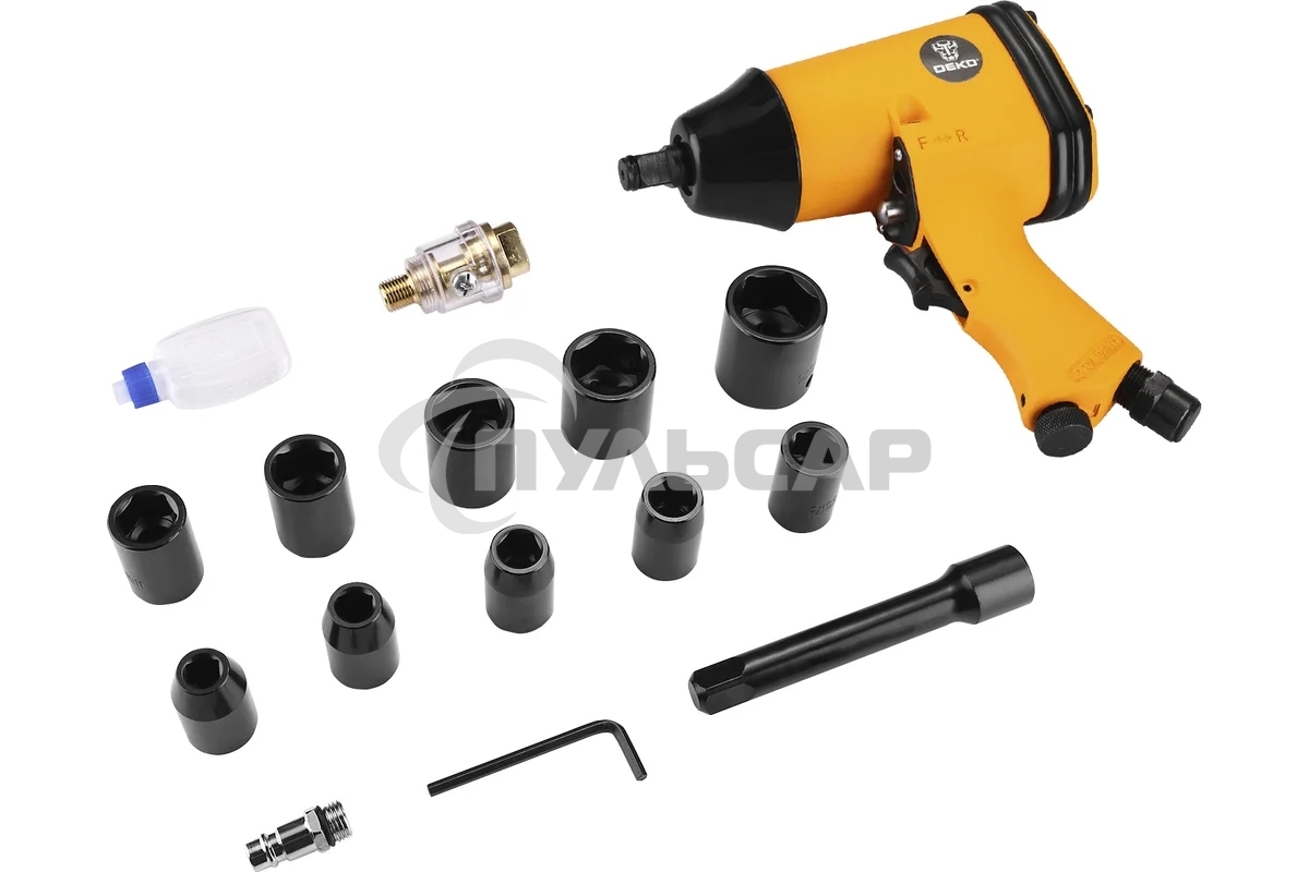 Гайковерт Deko DKPT01 SET 3 142л/мин красный/черный