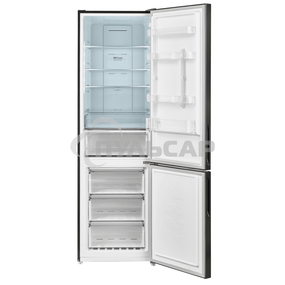 Холодильник Maunfeld MFF200NFSB10 Inverter черный двухкамерный 271/106 л морозилка снизу, NoFrost