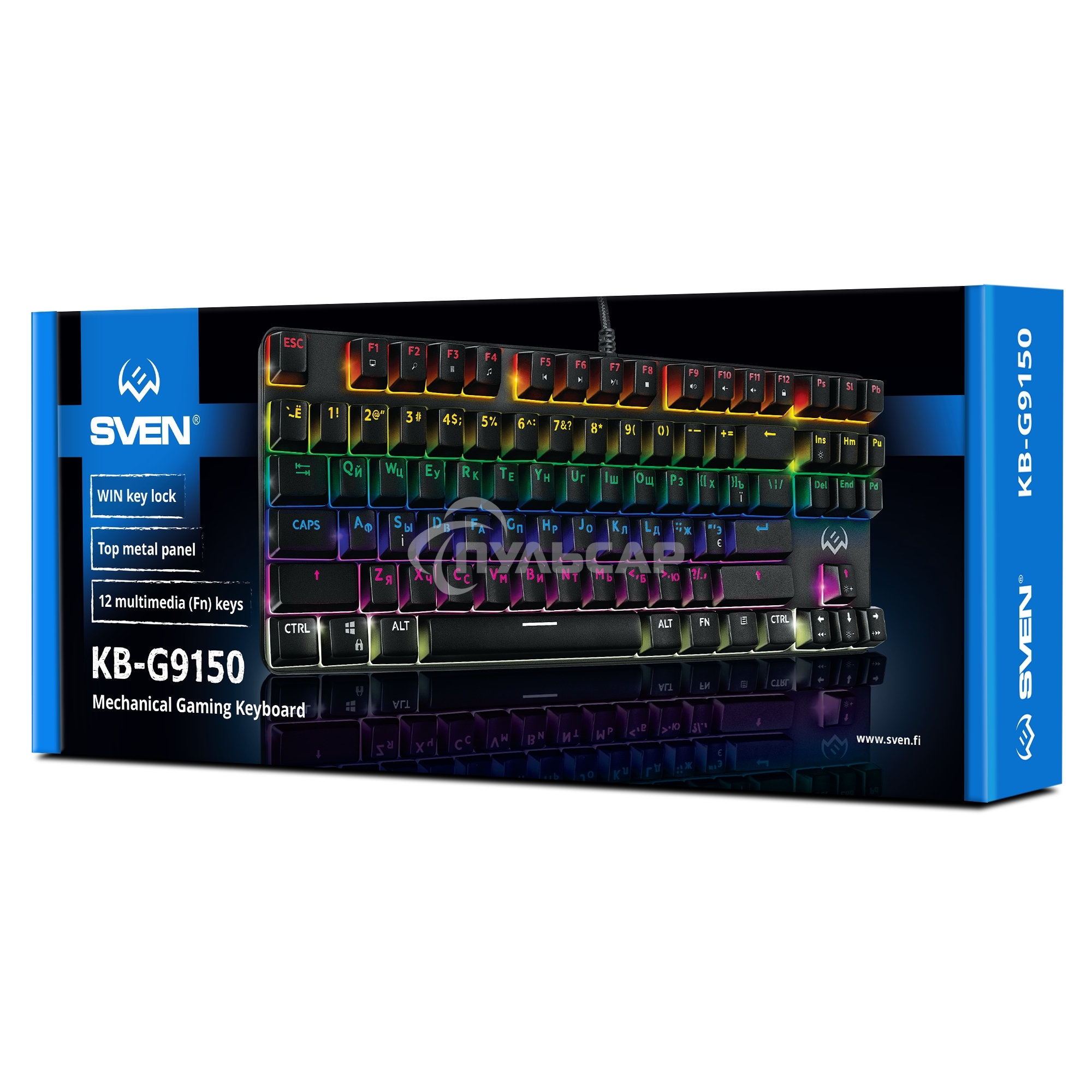 Клавиатура проводная игровая SVEN KB-G9150 (Outemu Blue switches, USB, 87 кл., ПО, RGb-подсветка)