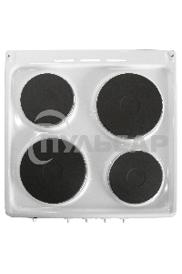 Плита электрическая De Luxe 5004.12э белый, конфорок 4 шт, духовка 43 л, 50 см x 85 см x 50 см