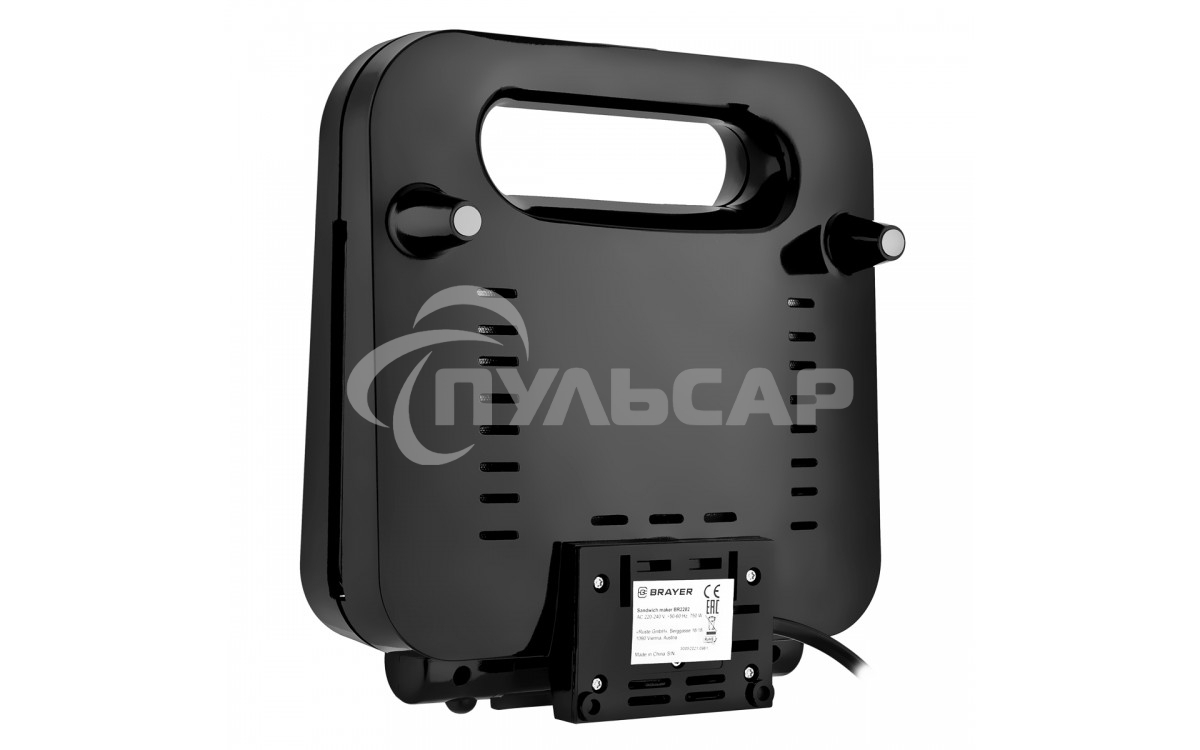 Сэндвичница BRAYER BR2202 3 в 1: сэндв, вафли, гриль, 750 Вт, съем.пласт 22,3*13,1 см, антиприг.пок