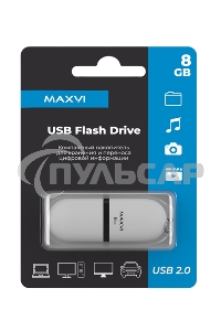 Флешка USB Maxvi SF white (FD8GBUSB20C10SF), 8 Gb, USB 2.0, R/W 15/5, белый