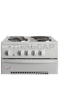 Плита электрическая De Luxe 5004.12э белый, конфорок 4 шт, духовка 43 л, 50 см x 85 см x 50 см