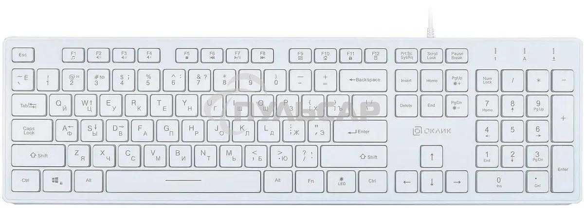 Клавиатура проводная Oklick 550ML 1061618, USB, белый