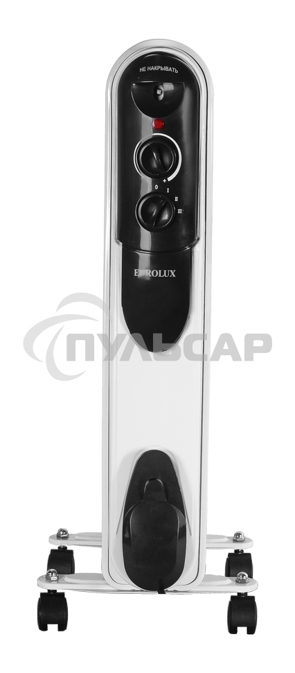 Обогреватель масляный EUROLUX ОМПТ-EU-12Н (12 секций) белый, 2500 Вт, 30 м2, термостат 67/3/20