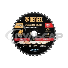 Пильный диск по дереву Denzel ф400 х 50 мм, 40 зубьев 733717