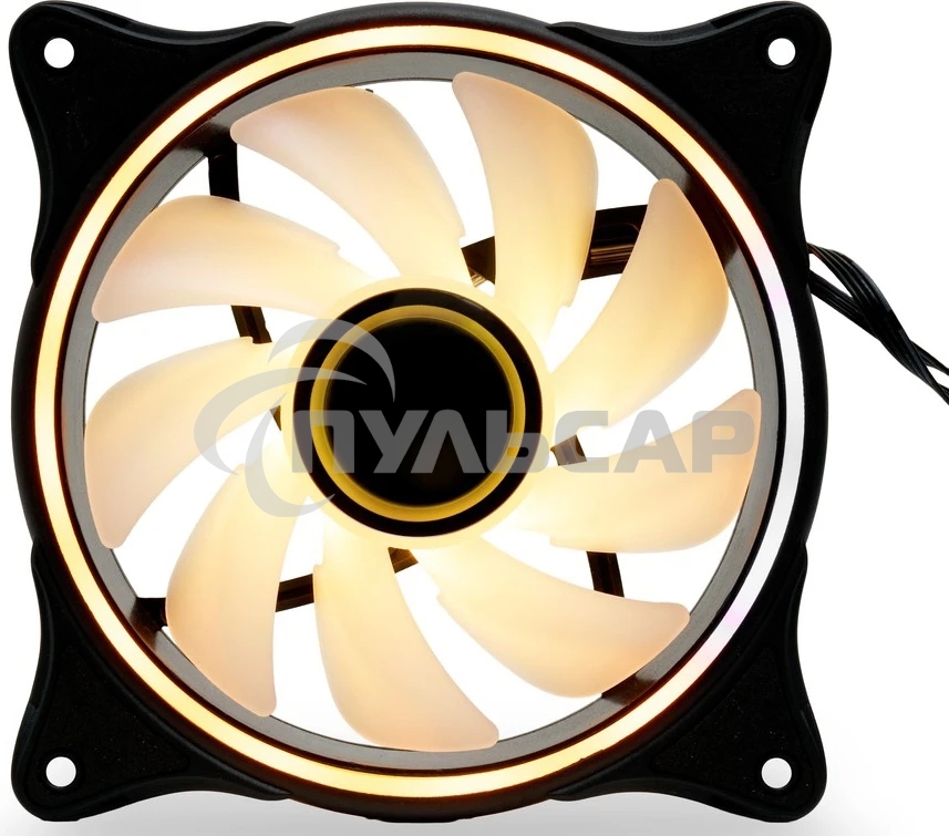 Вентилятор для корпуса Case Cooler HSPD FN027R Black (120x120x25мм, 4-pin PWM, ARGB, 48.6CFM, 30.1dBA, 1500RPM, черный)