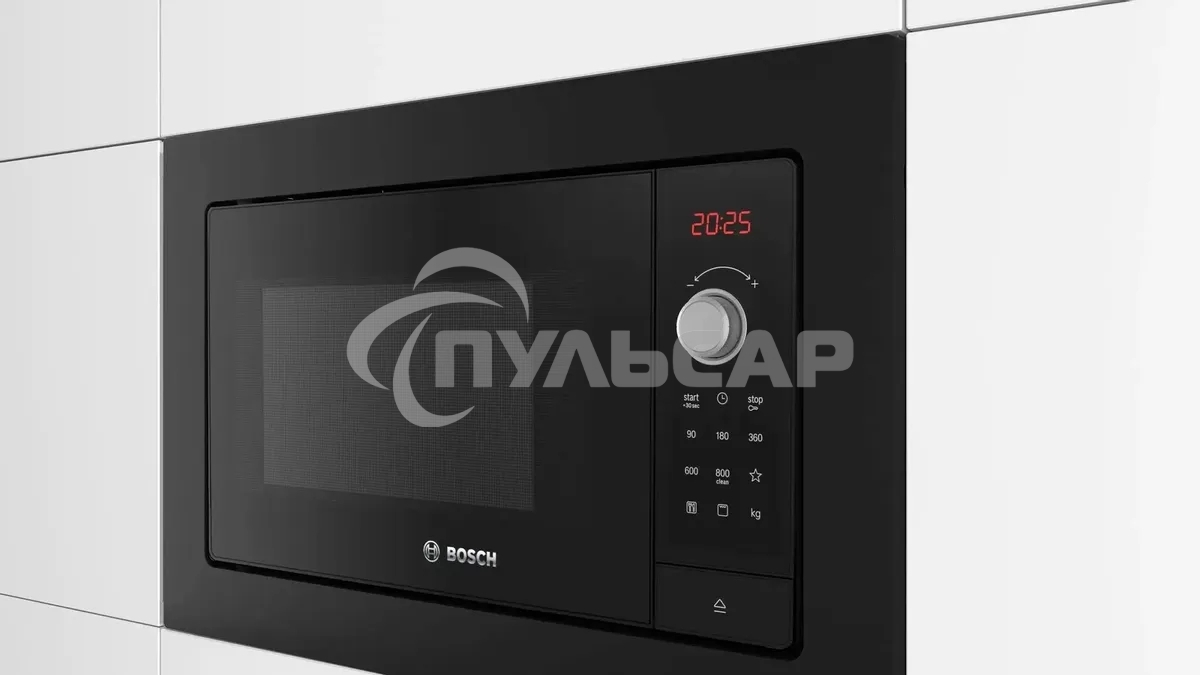 Микроволновая печь встраиваемая Bosch BEL653MB3 черный, 25 л, 800 Вт, переключатели - поворотный механизм/сенсор