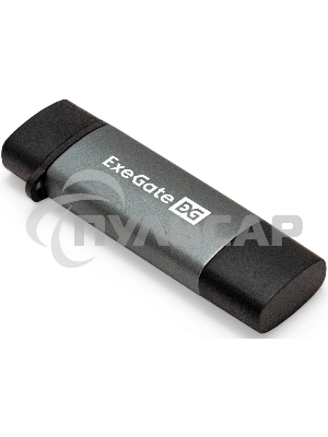 Устройство чтения/записи карт памяти ExeGate CR-201CA (кабель-адаптер USB Type-A/Type-C --> Card Reader, поддержка стандартов: SD/SDHC/MMCII/RS MMC, Micro SD/ Micro SDHC/Micro SDXC, Plug&Play, серый)