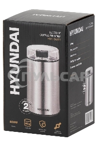 Кофемолка Hyundai HYC-G5261 200Вт сист.помол.:ротац.нож вместим.:60гр серебристый