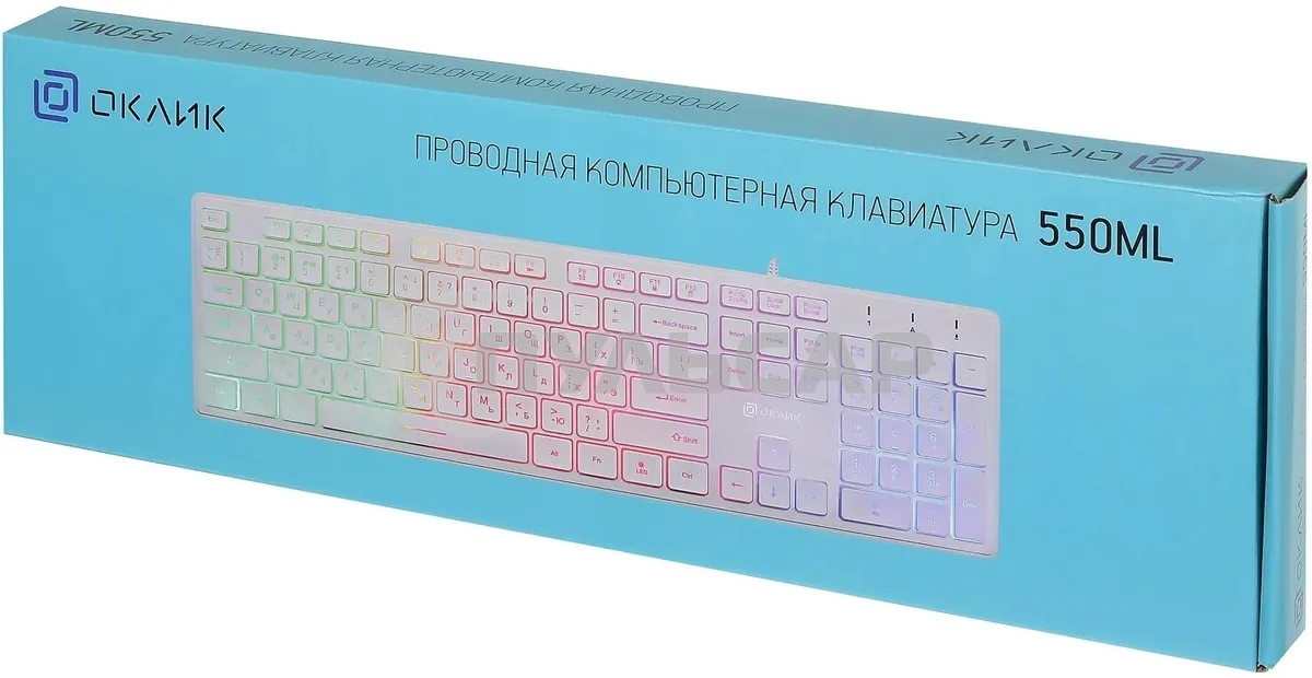 Клавиатура проводная Oklick 550ML 1061618, USB, белый