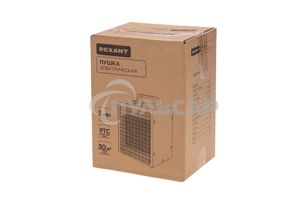 Пушка тепловая электрическая Rexant 60-0042 квадратная, PTC, 3кВт