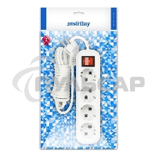 Удлинитель Smartbuy (SBE-16-4-05-ZS) 4 гнз х 5,0 м (16А/3.5кВт, ПВС 3х1.0)