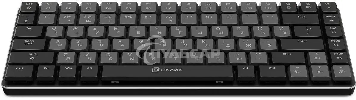 Клавиатура проводная Oklick K615X (1934413), USB, серый + серебристый