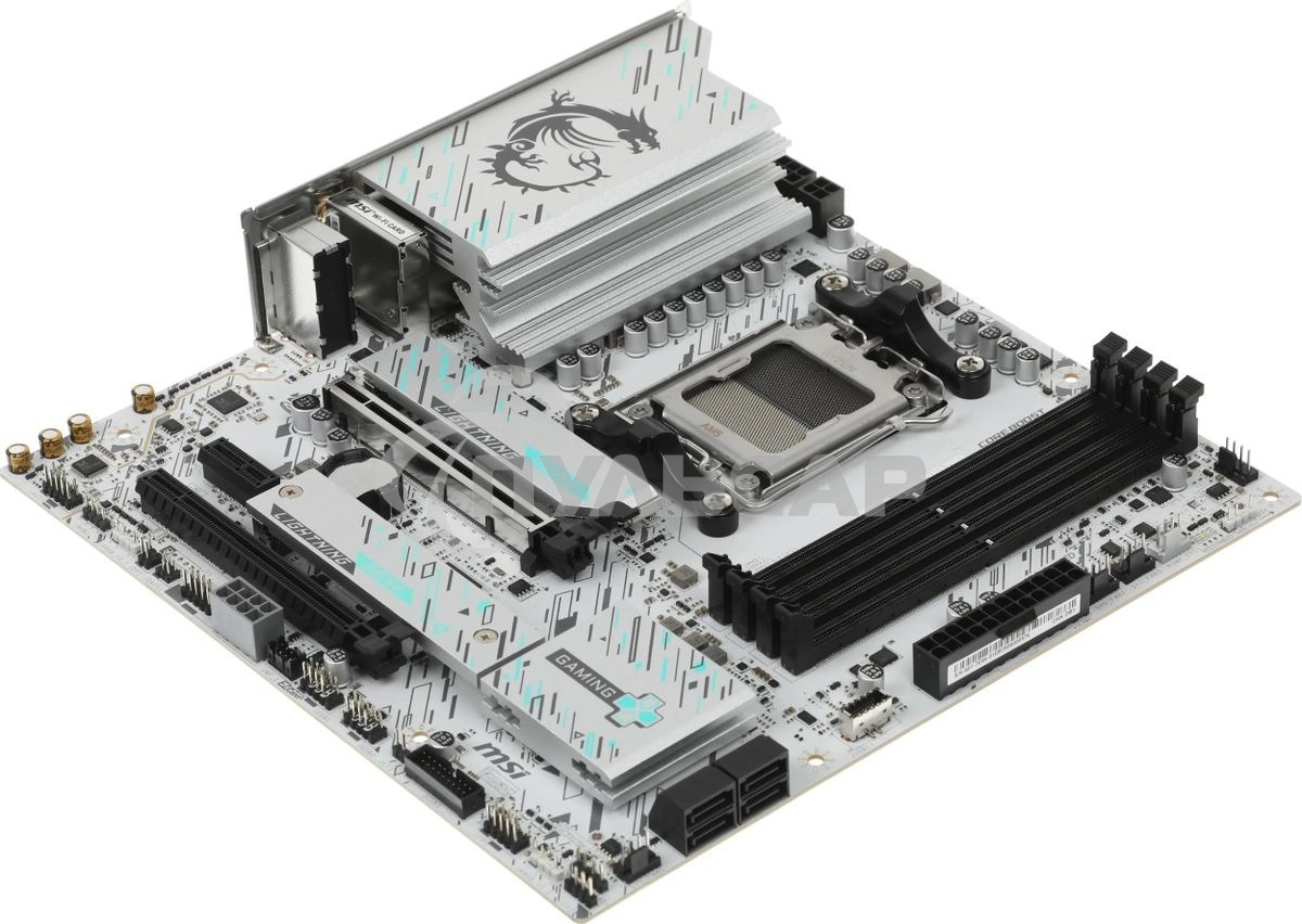 Материнская плата MSI B850M GAMING PLUS WIFI, AM5, AMD B850, 4xDDR5, 4xSATA, 2xM.2, 1xPCIe 5.0 x16, 1xPCIe 4.0 x4, 1xPCIe 3.0 x1, 1xDP, 1xHDMI, 1x5Gb LAN, Wi-Fi 7, Bluetooth 5.4, 3xUSB-C 10Gbps, 3xUSB-A 10Gbps, 3xUSB-A 5Gbps, 3x3.5 мм, 7.1, mATX