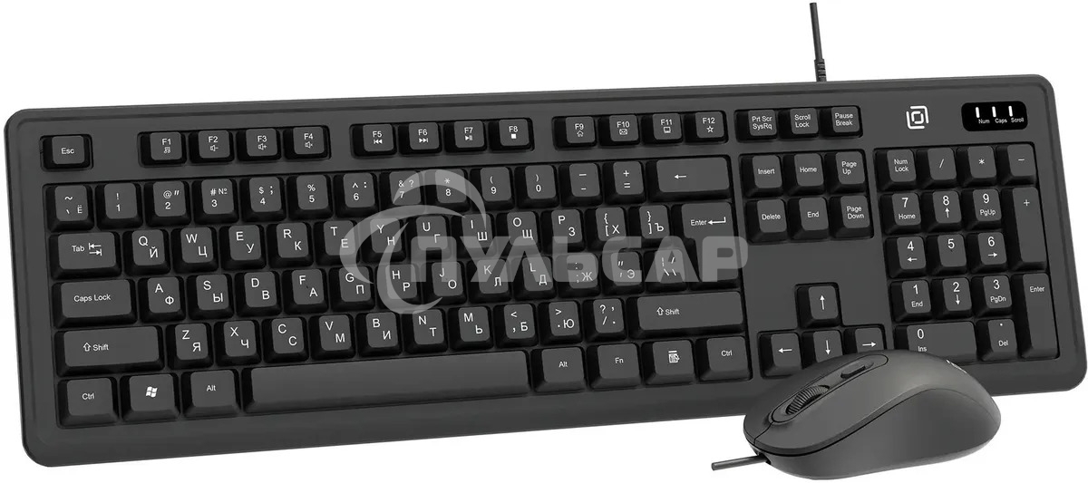 Комплект клавиатура+мышь Оклик S605 проводной USB 1800 DPI черный