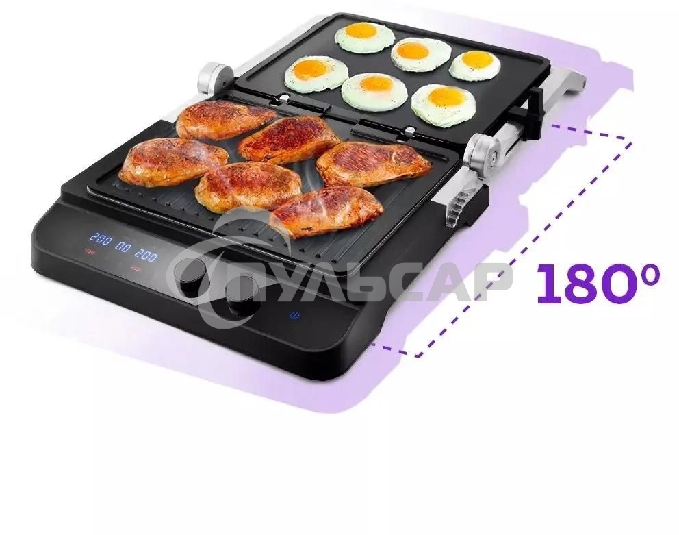 Электрогриль Kitfort КТ-1636 1800Вт серебристый