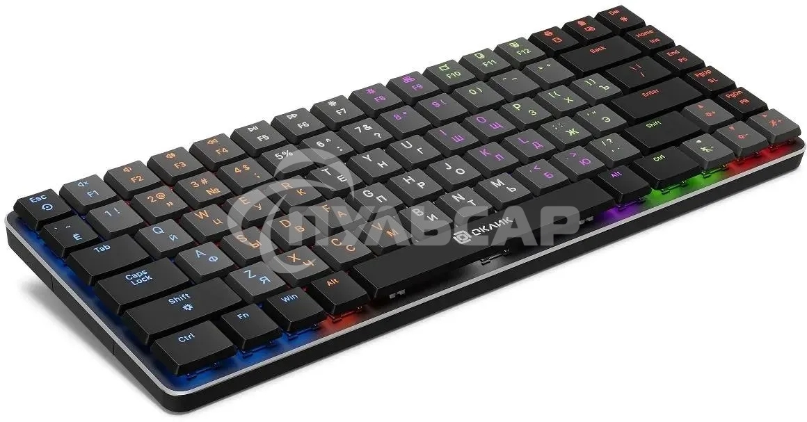 Клавиатура проводная Oklick K615X (1934413), USB, серый + серебристый