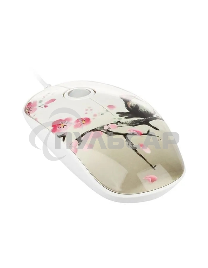 Мышь проводная Qumo Office M43 Serenity белый, 1000 dpi, USB, кнопки - 3