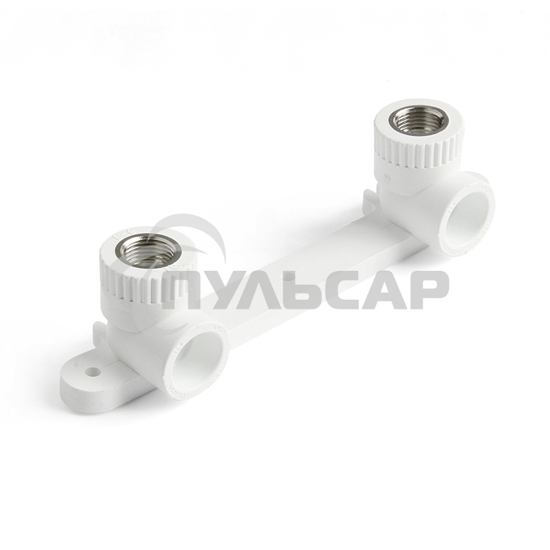 Планка монтажная с водорозетками полипропиленовая 20 х 1/2' ВР для смесителя белая PRO AQUA