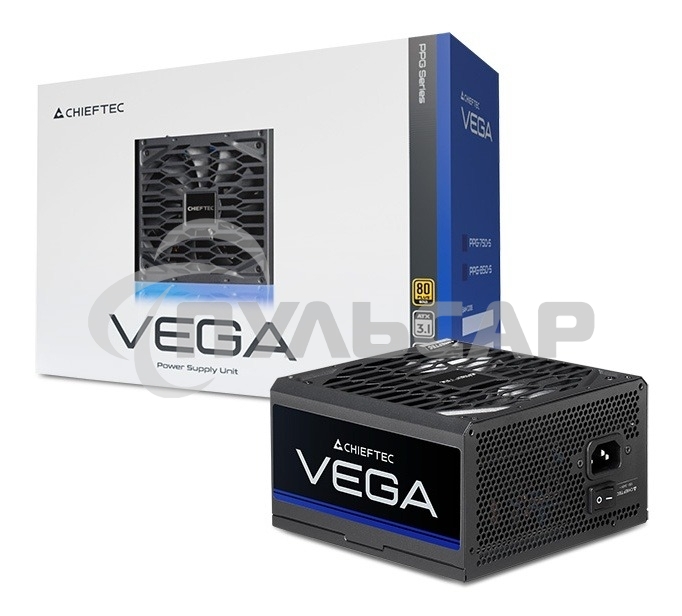 Блок питания Chieftec Vega PPG-850-S, 850Вт, 80 PLUS Gold, 135мм, черный