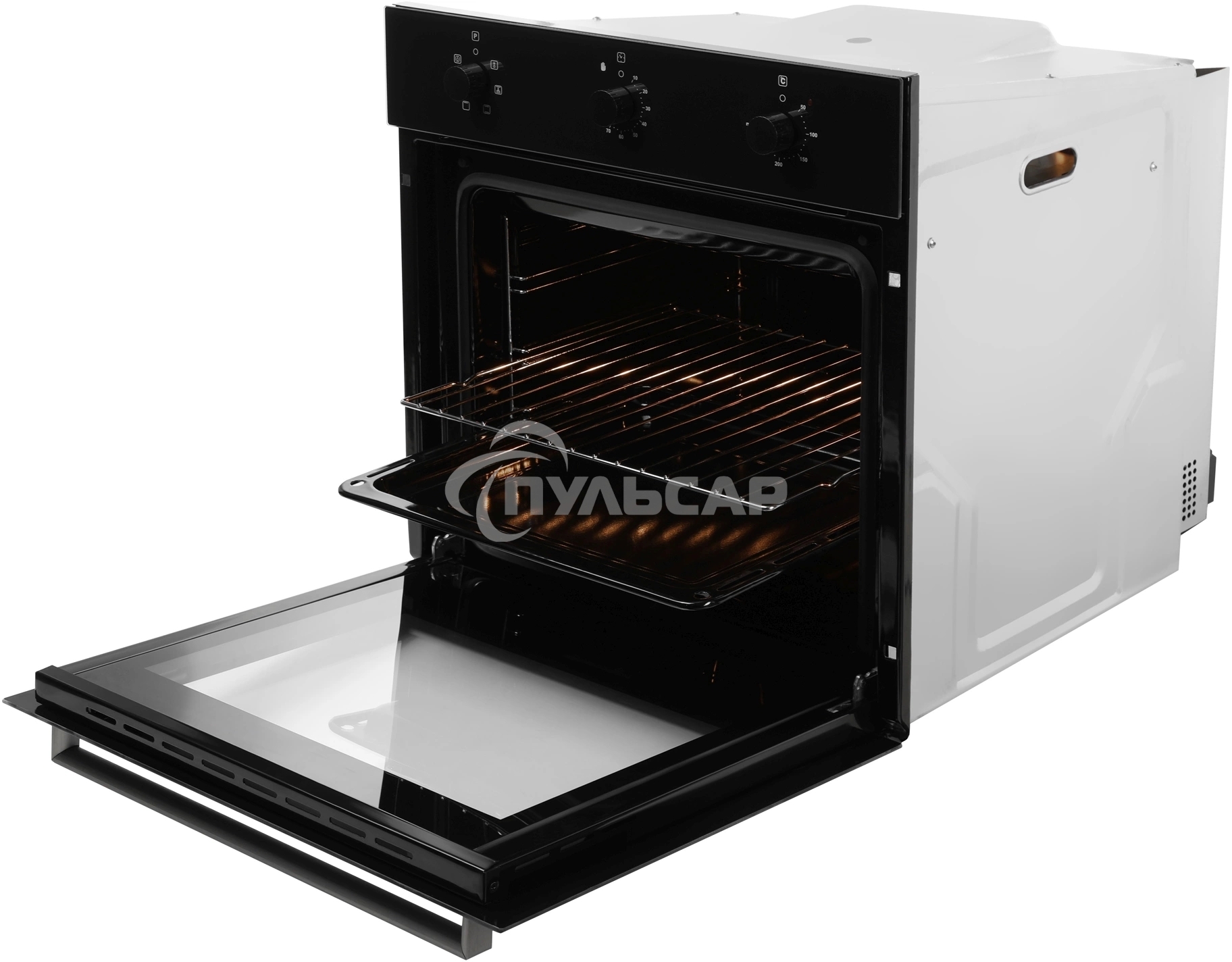 Духовой шкаф Электрический Hyundai HEO 6631 BG черное стекло