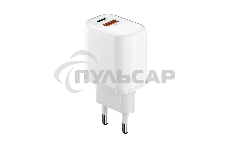 Сетевое зарядное устройство OLMIO Type-C+USB, 20W, 3A, QuickCharge3.0, PowerDelivery, белое