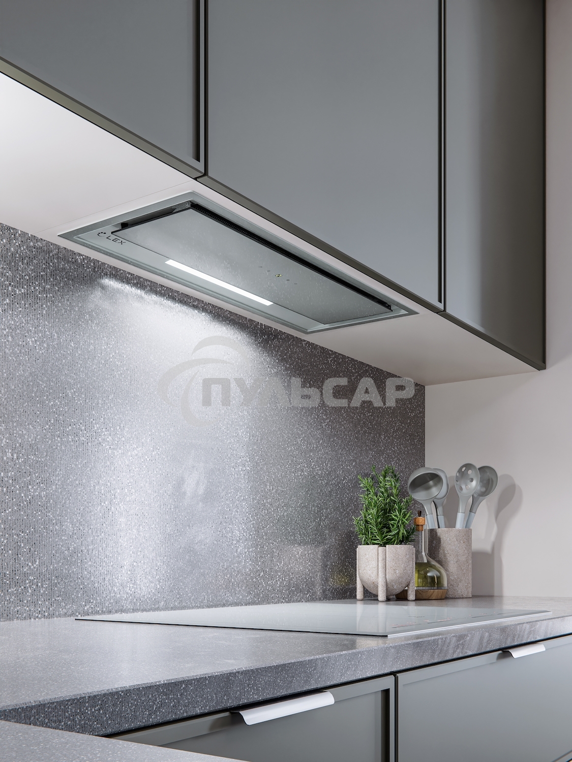 Вытяжка встраиваемая LEX Hyper 900 GS Inverter GR серый, 70 см, 850 куб. м/ч, 44 дБ