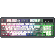 Клавиатура проводная Oklick 731G серый/белый USB for gamer LED