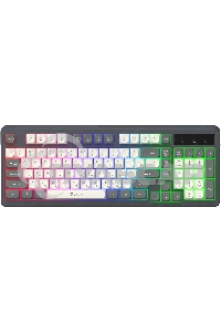 Клавиатура проводная Oklick 731G серый/белый USB for gamer LED