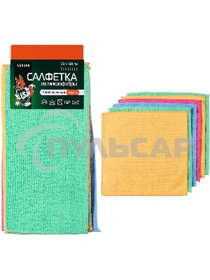 Салфетка LI-SA LS0109 из микрофибры в наборе (6 шт-30х30см), плотность 200г/м2 48875