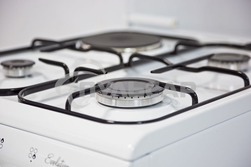 Плита комбинированная De Luxe 506031.00ГЭ (КР) белый, конфорок 4 шт, духовка 60 л, 50 см x 85 см x 60 см