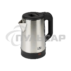 Чайник электрический HOMESTAR HS-1041 1,8 л, 1500 Вт, нержавейка, стальной/черный